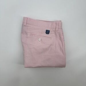 Dunning Golf Everbest‎ Pink Seersucker Flat Front Golf Shorts Mens Sz 40 Coolmax